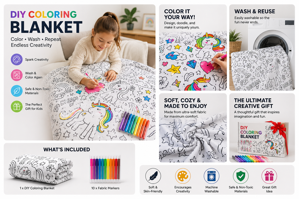 DIY Coloring Blanket With Markers